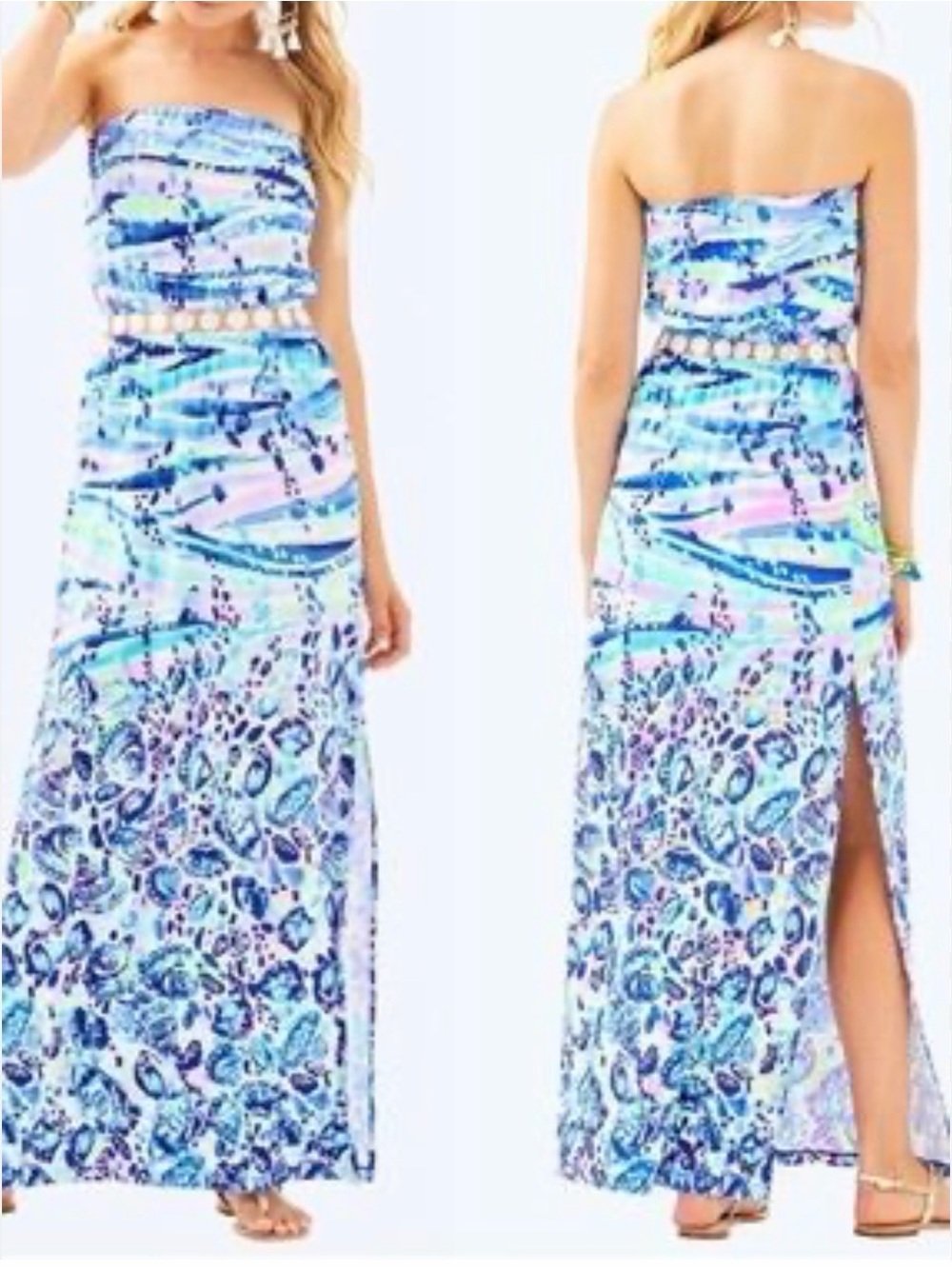 Lilly Pulitzer Mika Strapless Maxi Shell Dress